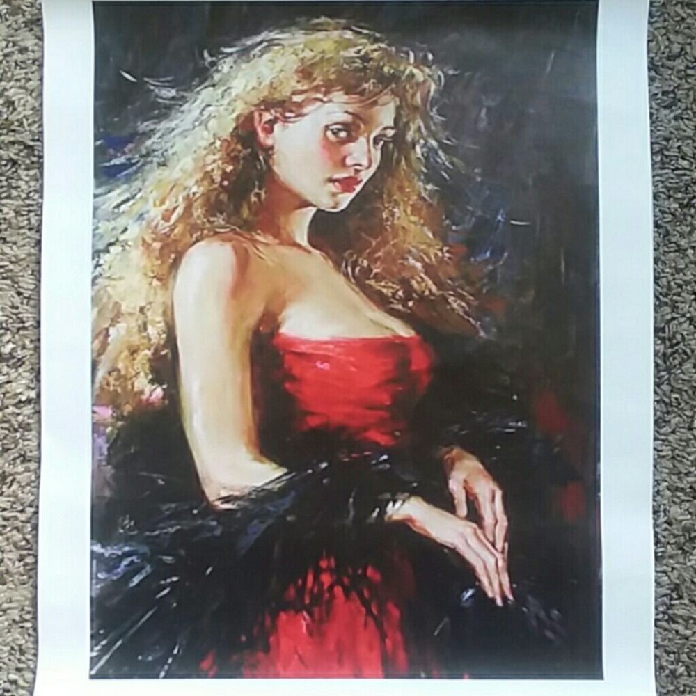 Elegant Fancy lady wall art umframed canvas print